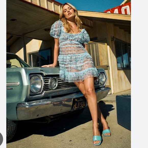 For Love and Lemons Harper ruffle slip dress size small - Picture 2 of 12